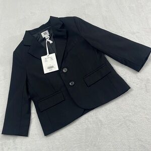 NWT Janie & Jack Special Occasion 100%‎ Wool 18-24 mos Black Blazer Jacket